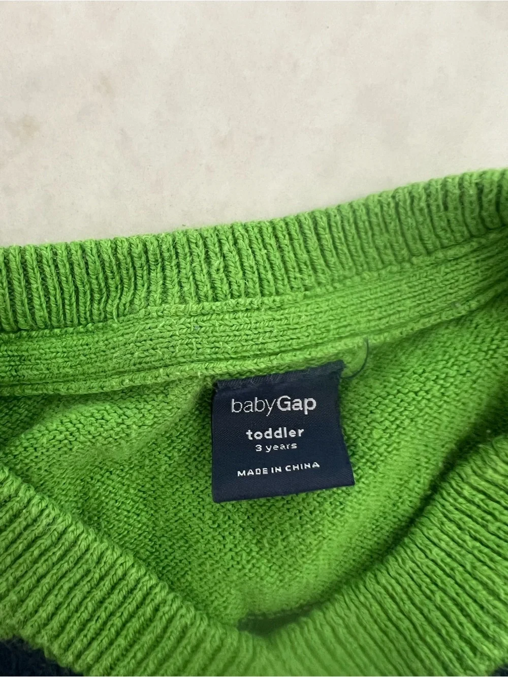 Gap Green & Blue Knit V-Neck Sweater Size 3 Years